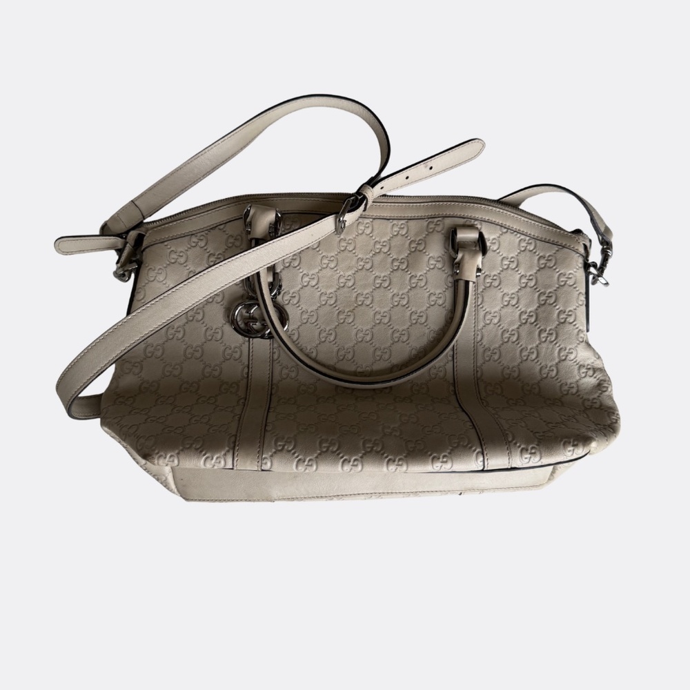 Gucci White Guccissima Leather GG Charm Convertible Bag – Good Conditi - Picture 3 of 15